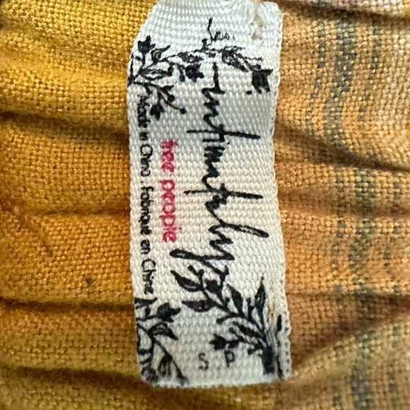 Free People Good Or Plaid Wide Leg Pants in Mustard Size Small - Picture 11 of 14